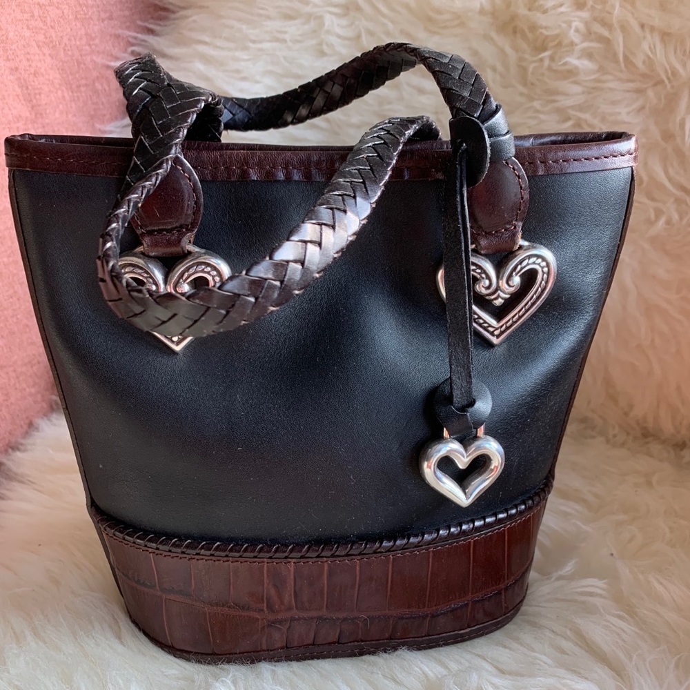 ✨SOLD✨✔️✔️ Brighton Black Leather Mini Bucket .